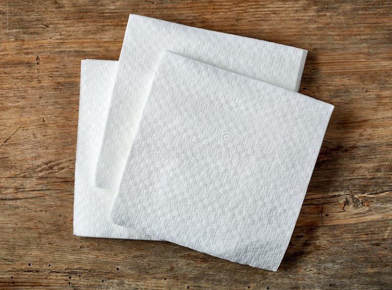 White paper napkins. Towel, coaster.