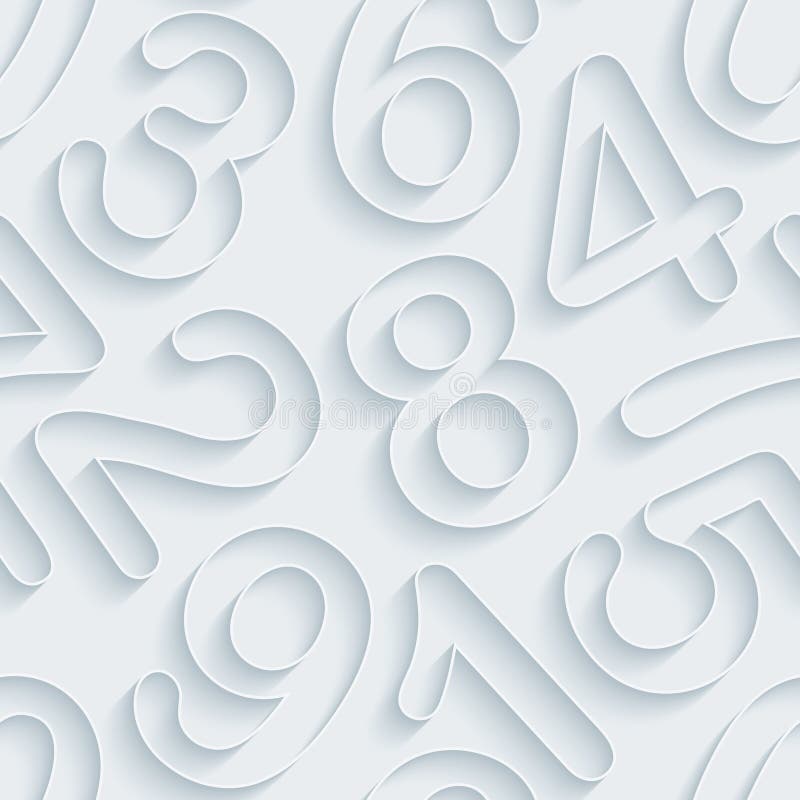 White Paper Numbers Seamless Background. Stock Vector Illustration of