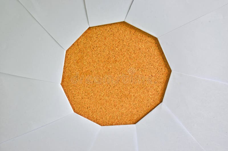 Plywood background in focus of paper shutter. Decagon stock images, royalty-free photos and pictures