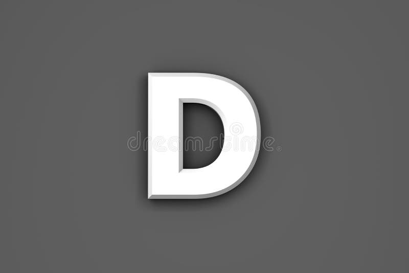 White Paper Style Plain Alphabet - Letter D Isolated on Grey Background ...