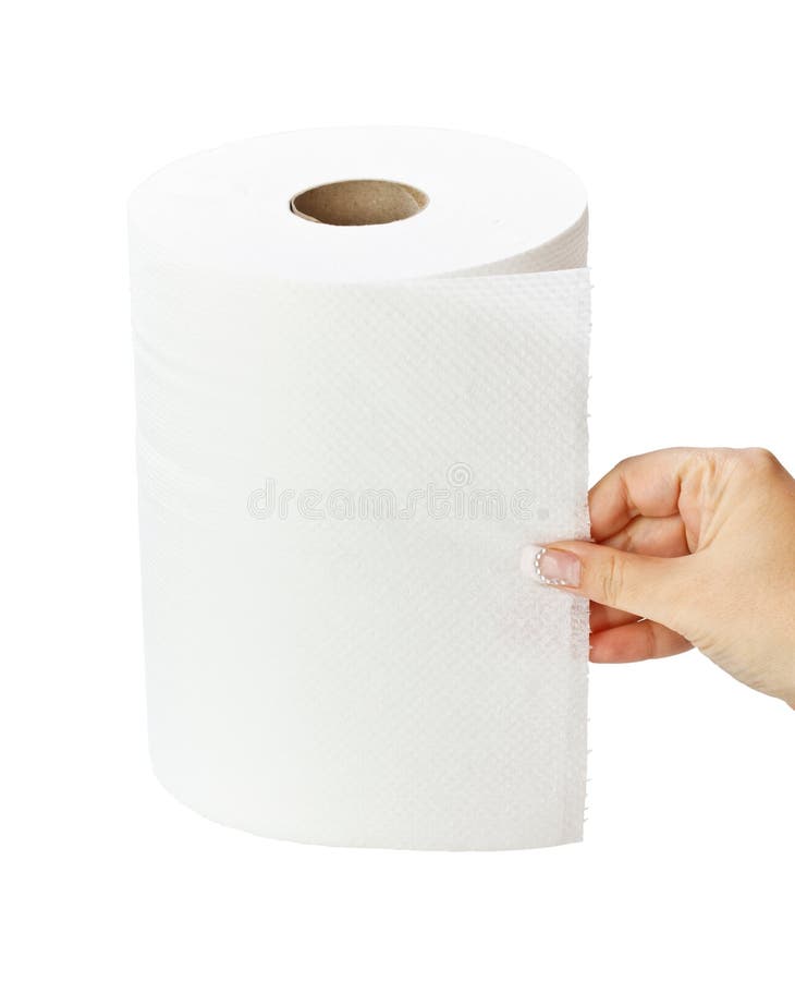 White paper towel roll