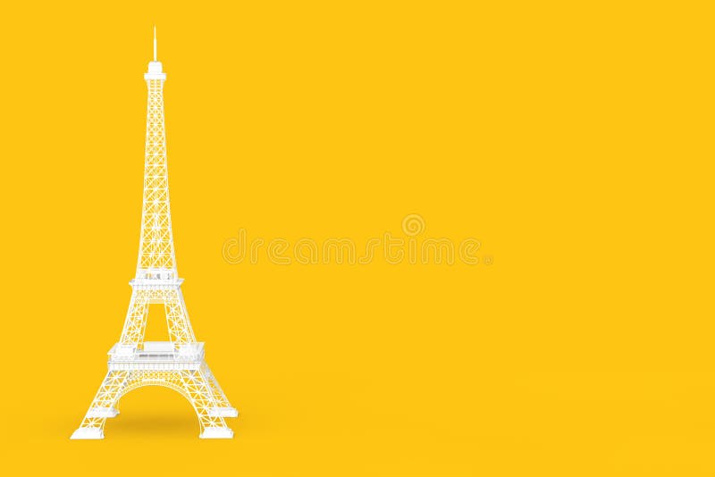 White Paris Eiffel Tower Statue. 3d Rendering Stock Illustration