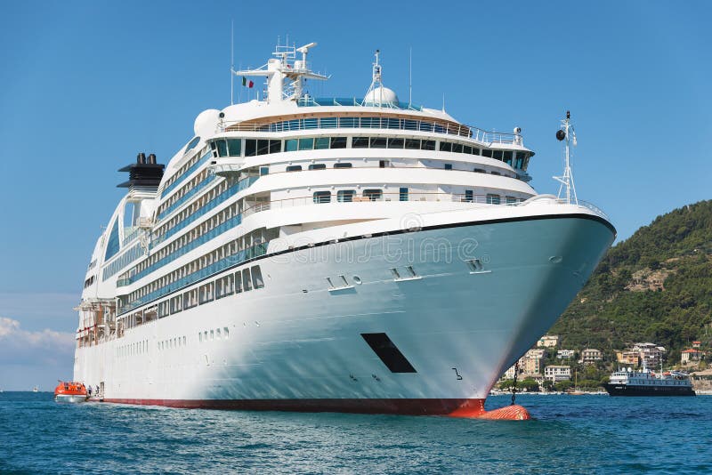 White passenger ship stock image