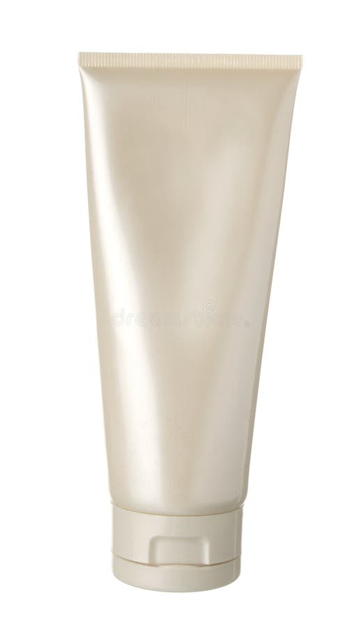 White pearl plastic bottle stock image
