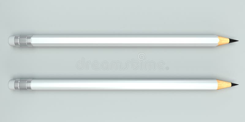 Download White Pencils Mockups On Bright Background Stock Illustration - Illustration of render, asset ...