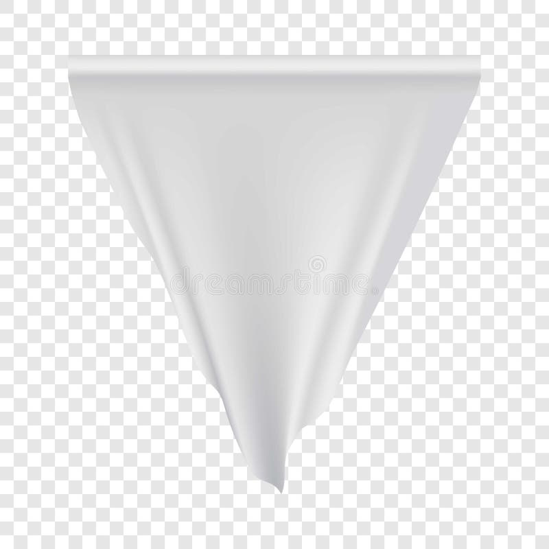 White Pennant Hanging Mockup, Realistic Style Stock Vector ...