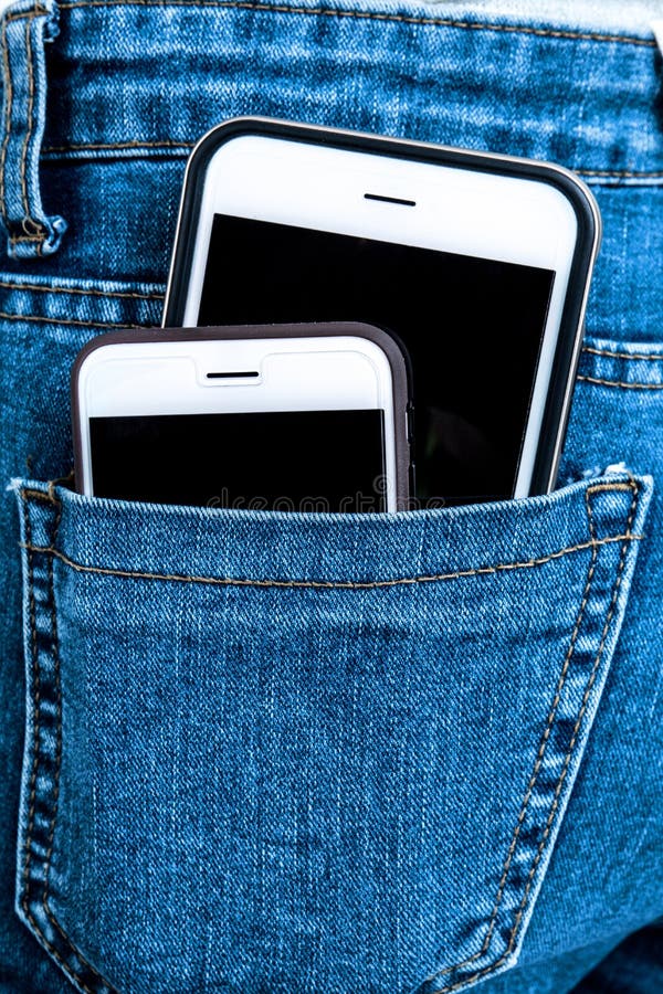White Phone in Jeans Back Pocket Stock Photo - Image of conversation ...