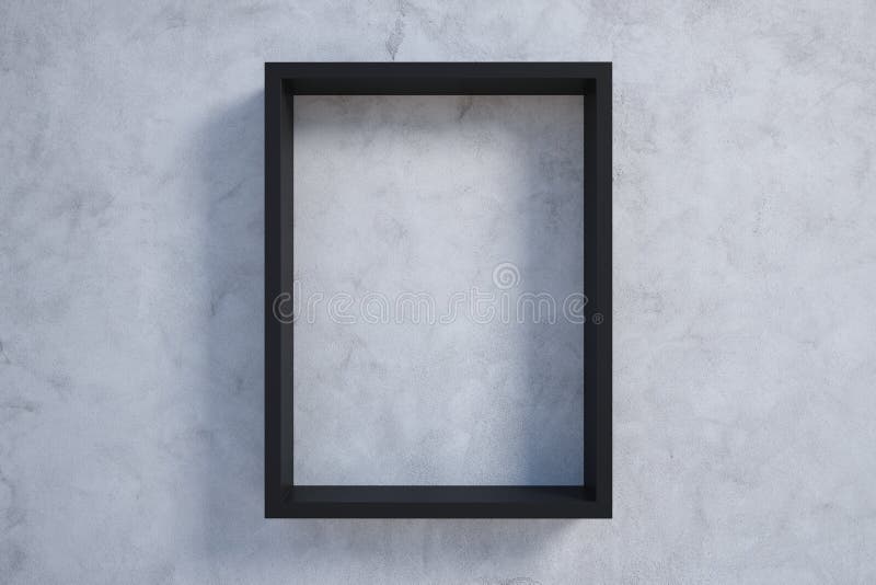 White Picture Frame on Concrete Wall Stock Illustration Illustration