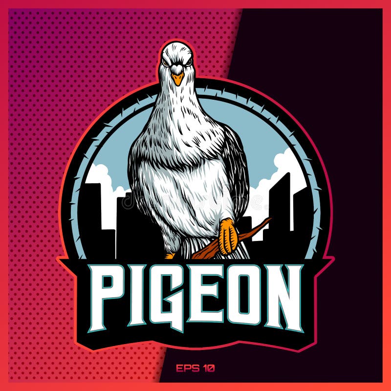 white pigeon grab text esport sport mascot logo design modern illustration concept team badge emblem thirst 176754985