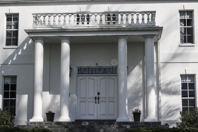 White Pillar House stock image. Image of column, house 43550871