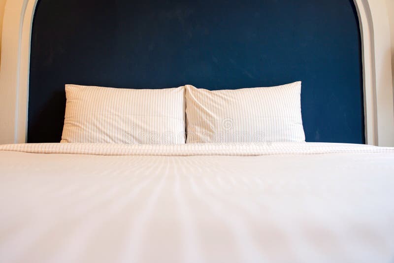 White pillows on bedroom stock image. Image of comfortable 63240747
