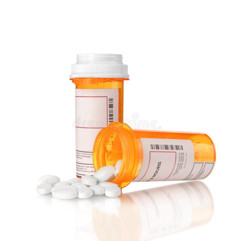 White Pills in Yellow Bottle Stock Photo Image of medicine, orange 85400190