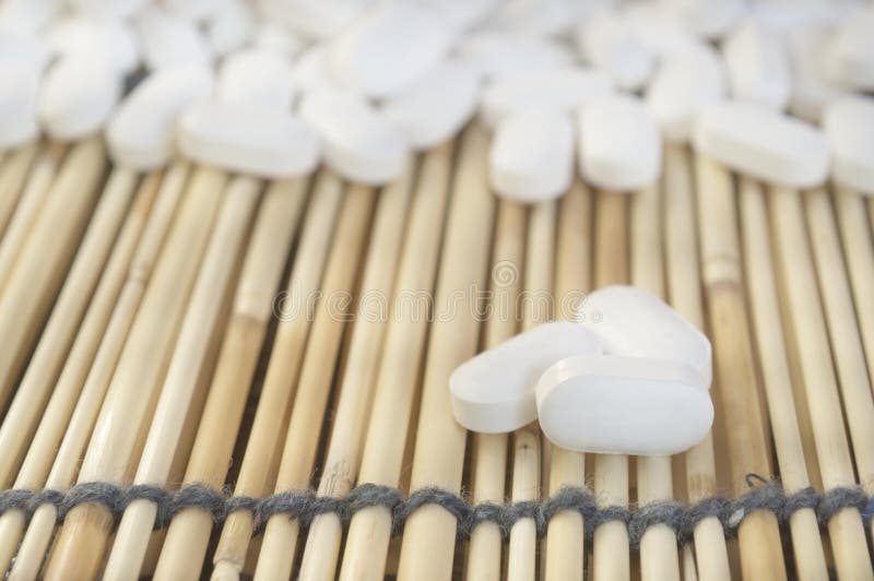 White pills stock photography