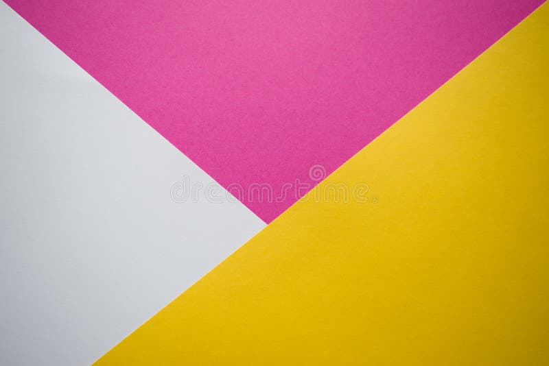 White, Pink and Yellow Background Divided Diagonally Stock Image