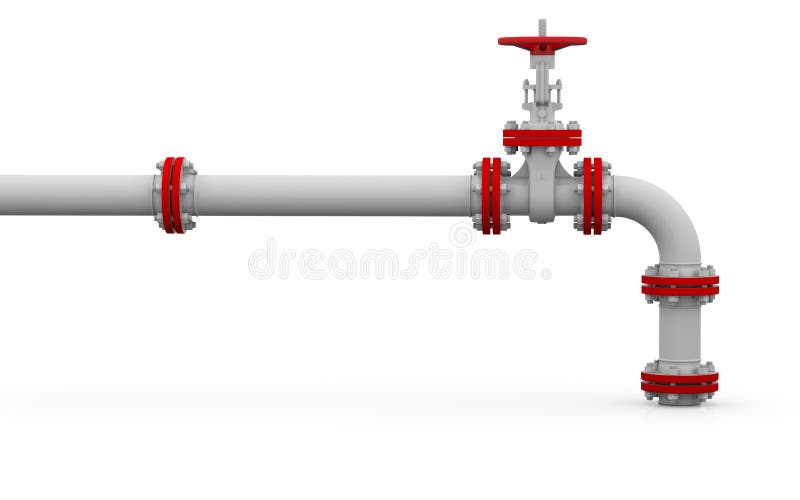 White pipe and valve