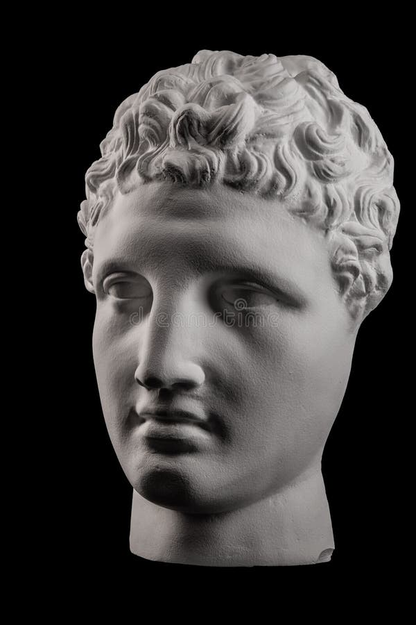 White Plaster Bust Sculpture of a Man Hermes Stock Photo Image of