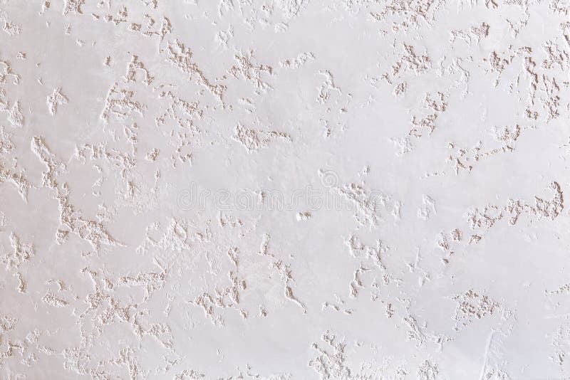 White Plastered Wall Background with Abstract Pattern, Closeup, Macro