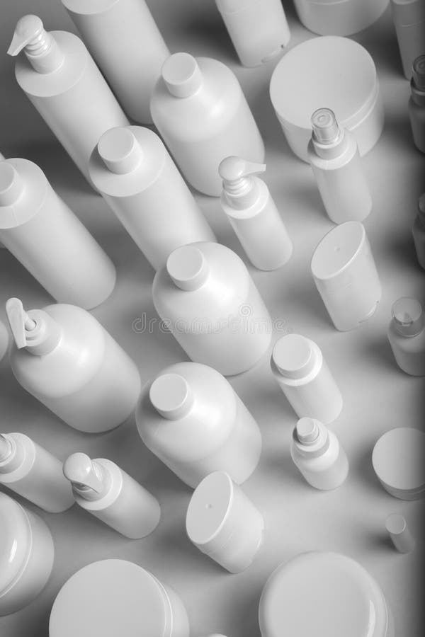 White Plastic Containers from Above. Stock Image Image of plastic