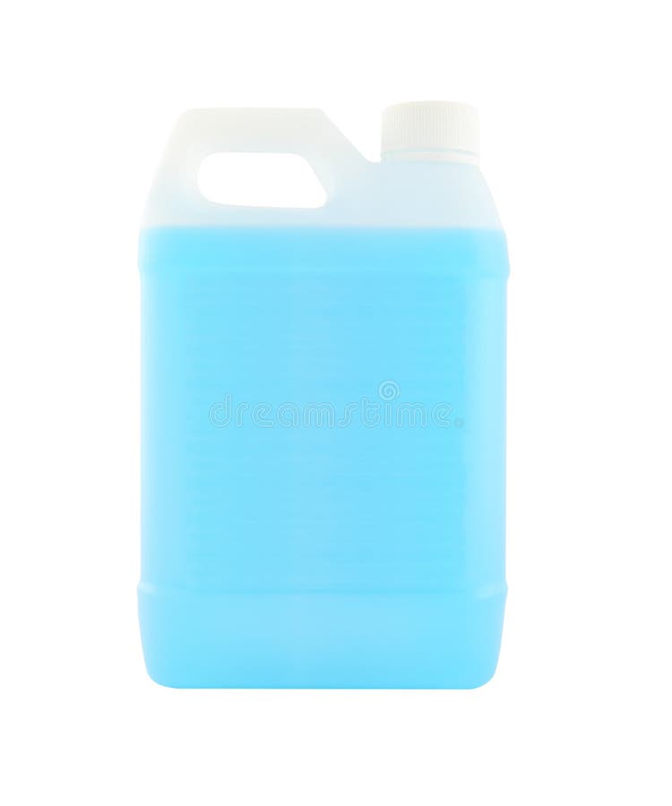 White Plastic Gallon with Blue Liquid Stock Image Image of plastic