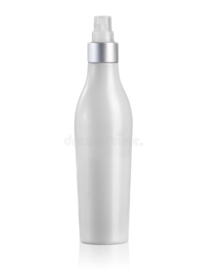 White Plastic Spray Bottle with Cap, Isolated White Background Stock