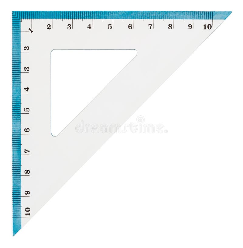 Ruler plastic transparent isolated on white background, with