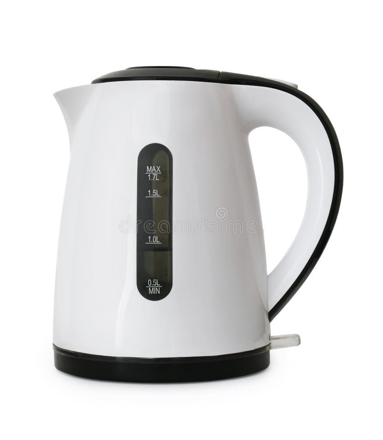 White Plastic Upright Electric Kettle Stock Image Image of device