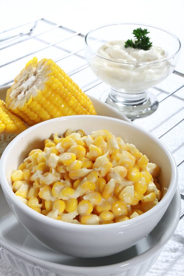 White Plate Full of the Corn Kernel Stock Image Image of plate, food 234744883