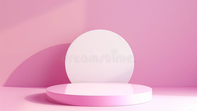 White Plate on Pink Table royalty free illustration