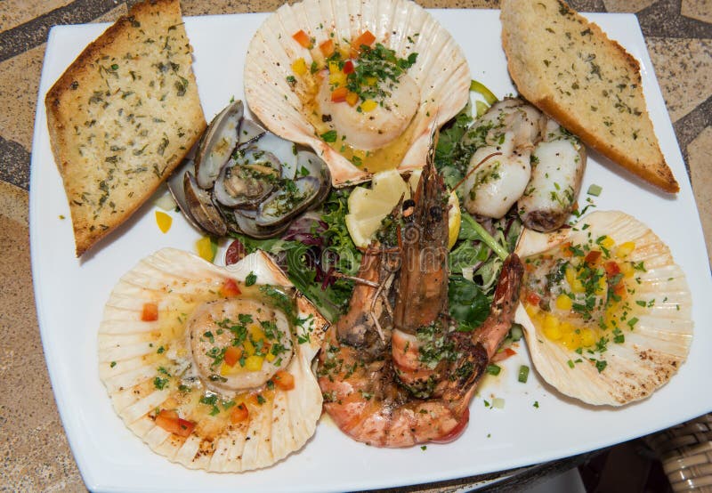 Seafood Spread on a Table Outdoors Stock Image Image of tails, plate