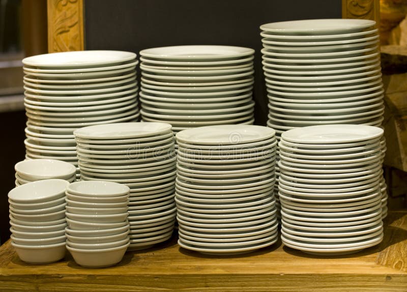 White plates stacked stock image. Image of home, banquet - 21137303