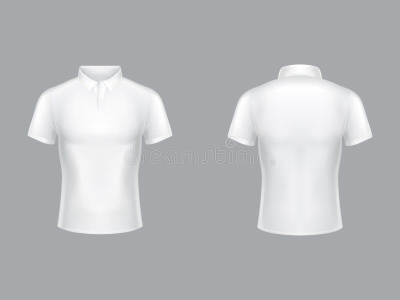 White Polo Shirt Vector 3D Blank Model Stock Vector - Illustration of ...