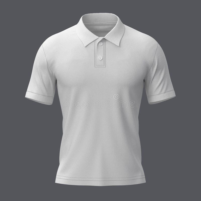 White Polo Shirt Front View Stock Illustration - Illustration of ...