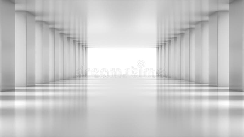 White Polygon Hall Zoom in. Stock Photo - Image of corridor, design:  218907376