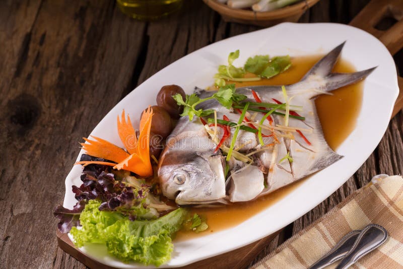 White Pomfret steam fish, chinese food