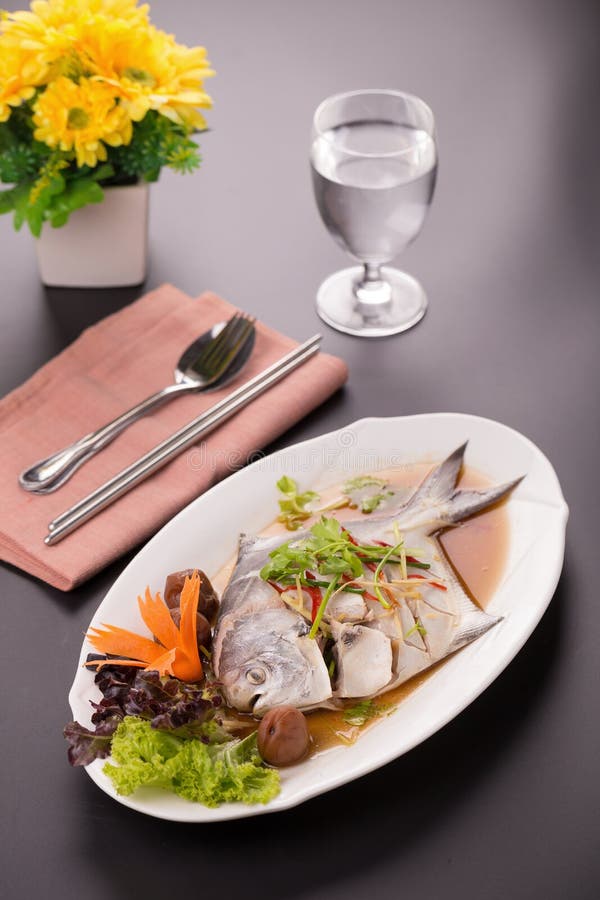 White Pomfret steam fish, chinese food