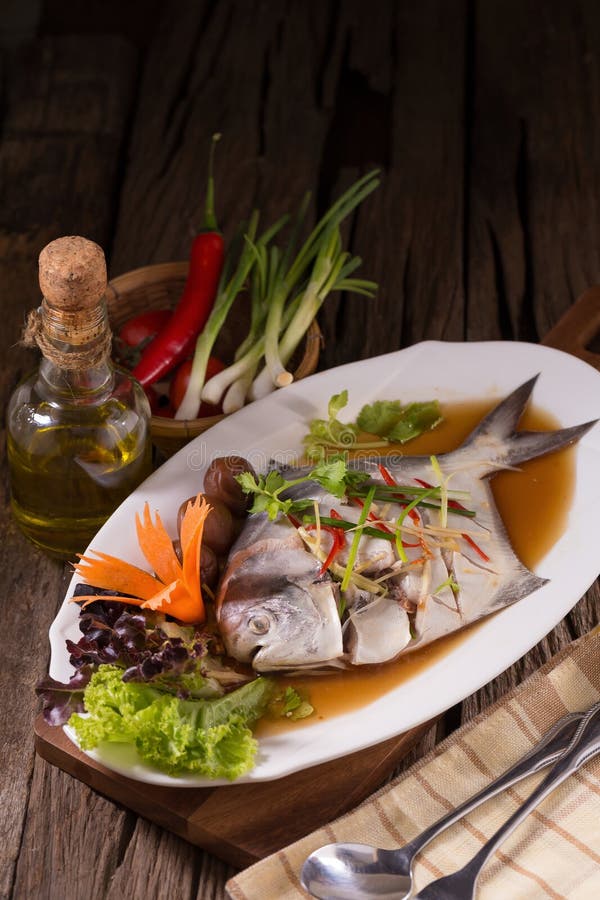 White Pomfret Steam Fish, Chinese Food Stock Photo Image of jorim