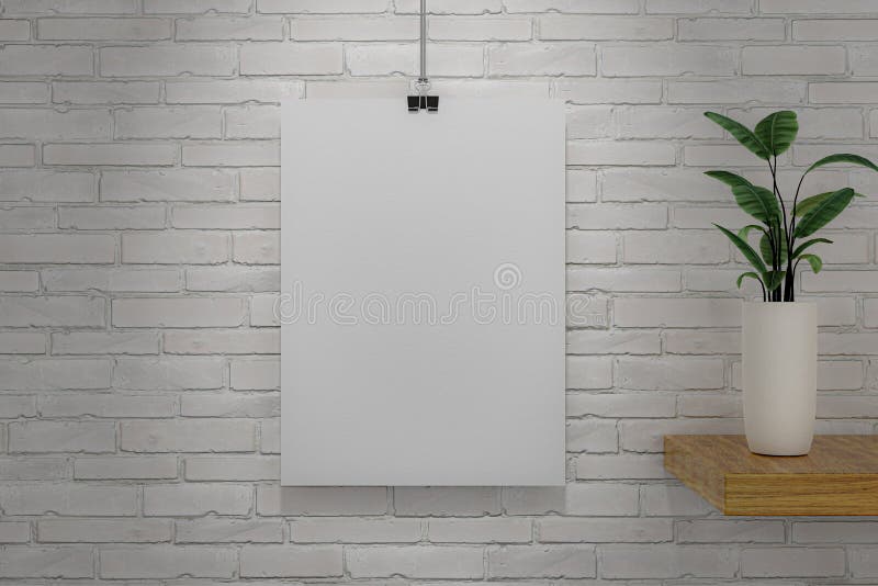 A White Poster Hanging on a