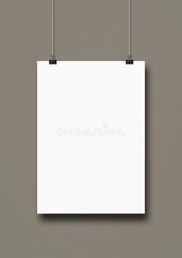 White Poster Hanging on a Grey Wall with Clips Stock Photo Image of poster, bulldog 189191952