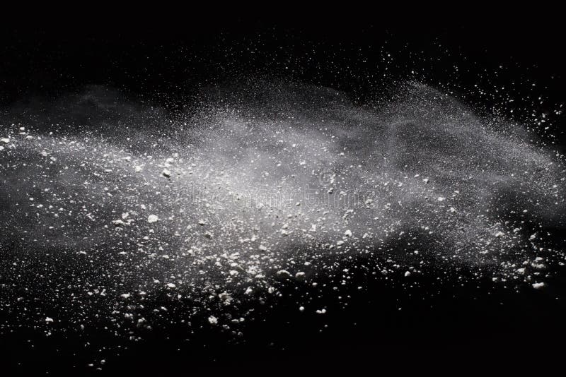 White powder explosion on black background. royalty free stock image