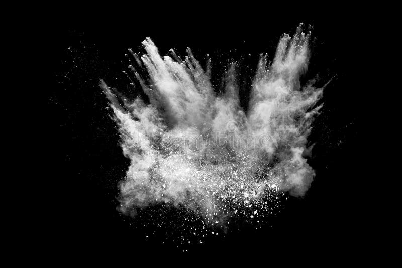 White Powder Explosion On Black Background Stock Image Image Of Exploding Cloud