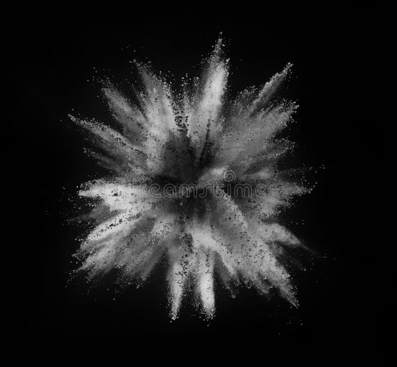 White Powder Explosion on Black Background Stock Photo - Image of burst ...