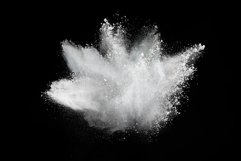White Powder Explosion on Black Background. Stock Image Image of