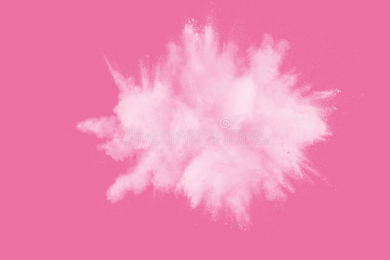 Sự nổ bụi trắng trên nền hồng - Bức ảnh này kết hợp nền hồng mộc mạc với sự nổ bụi trắng tạo nên một bức tranh đầy táo bạo. Sự đối lập giữa hai màu sắc này càng tạo nên sức hút khó cưỡng của hình ảnh, khiến bạn muốn khám phá thêm màn trình diễn của những hạt bụi trắng bay lượn trong không gian.