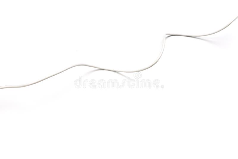 White power cable socket isolated on white background stock photo