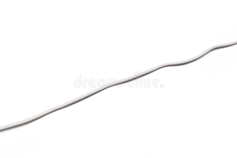 White power cable socket isolated on white background stock image