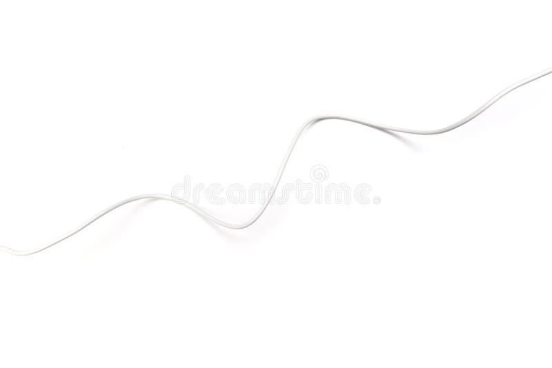 White power cable socket on white background royalty free stock image.