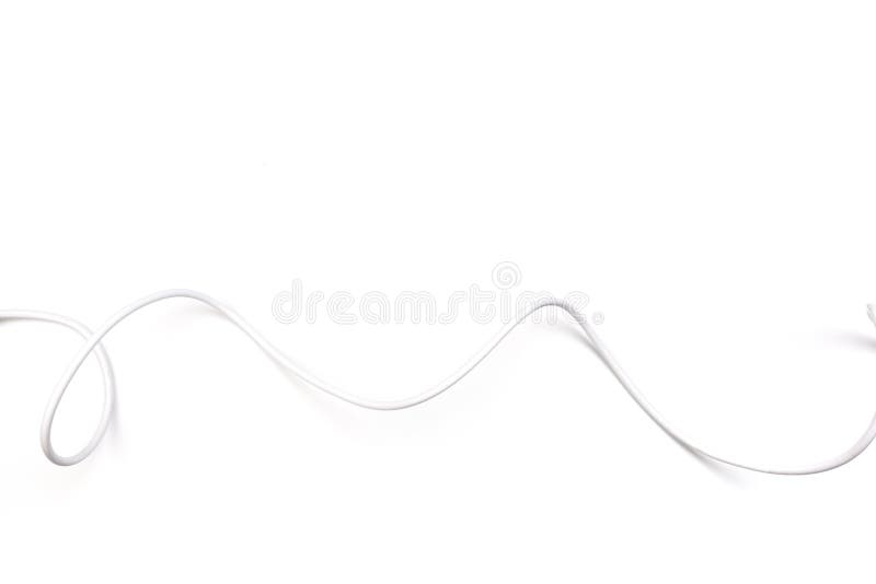 White power cable socket isolated on white background royalty free stock image