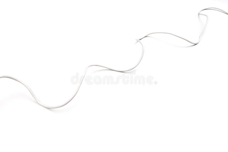 White power cable socket isolated on white background stock images