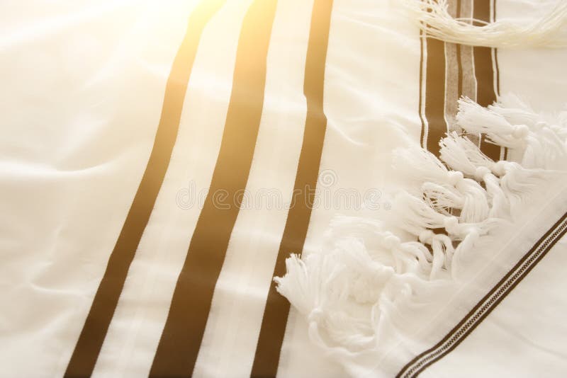 White Prayer Shawl - Tallit, jewish religious symbol. royalty free stock photography White Prayer Shawl - Tallit, jewish religious symbol. royalty free stock photography