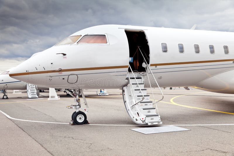 White private business jet royalty free stock image
